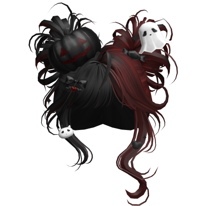 Spooky Halloween Pumpkin Buns  (Black&Red)