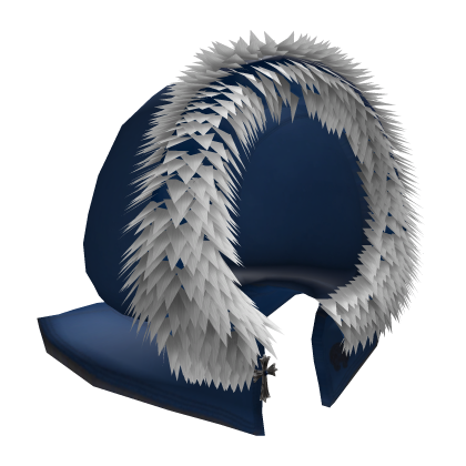 Blue Winter Chrome Details Fur Hood