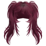 Wolfcut Scene Vamp Pigtails (Berry)
