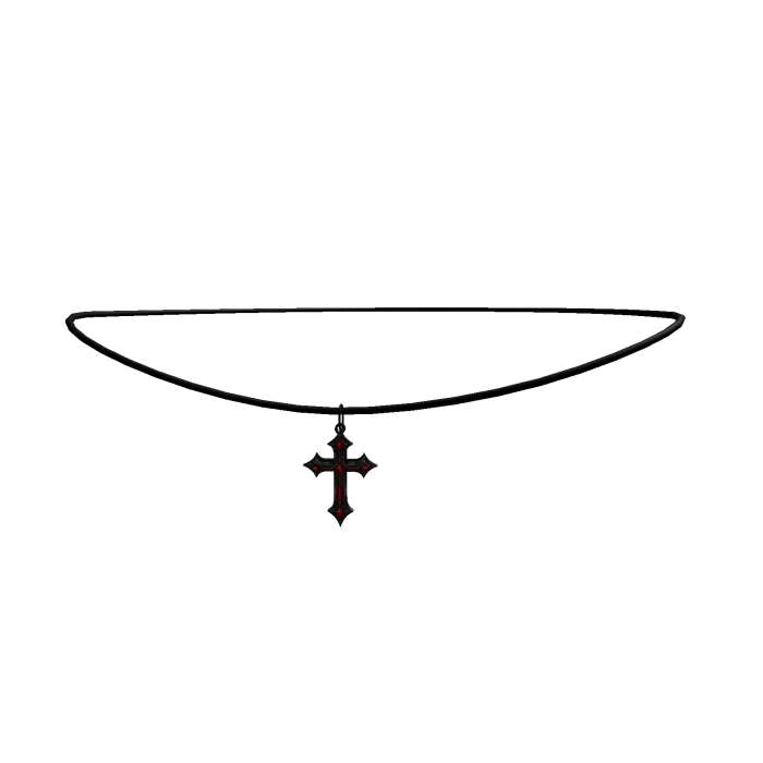 Red Goth Cross Necklace