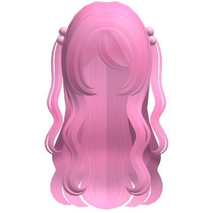 ♡ pretty girl wavy moe long hair in bubble pink Roblox item