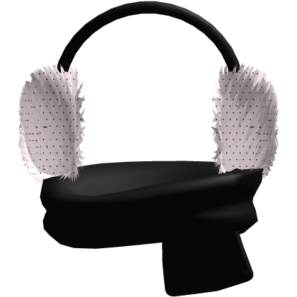 Winter Pink Polka Dot Earmuffs + Cozy Black Scarf Roblox item