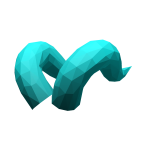 Cyan Long Flow Horns