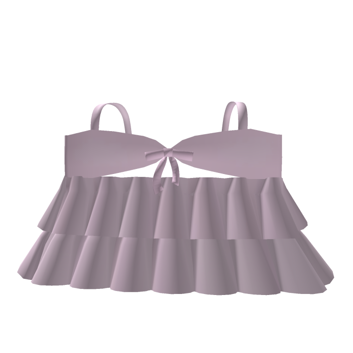 cutesy ruffled top in light pink w small bow