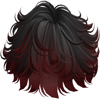 Messy Anime Styled Boy Hair Black To Red Roblox item