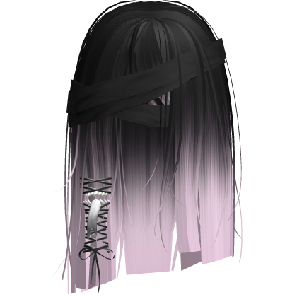 Creepy Black Pink Short Monster Hair Bandages Roblox item