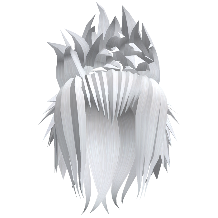 Messy Spiky Anime Updo Hair (White)