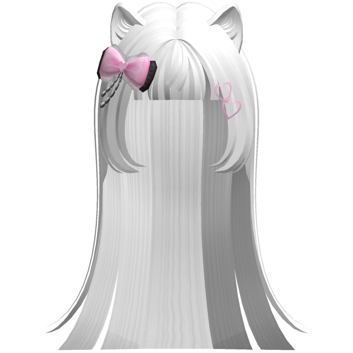 White Cute Moe Kitty Cat Hair