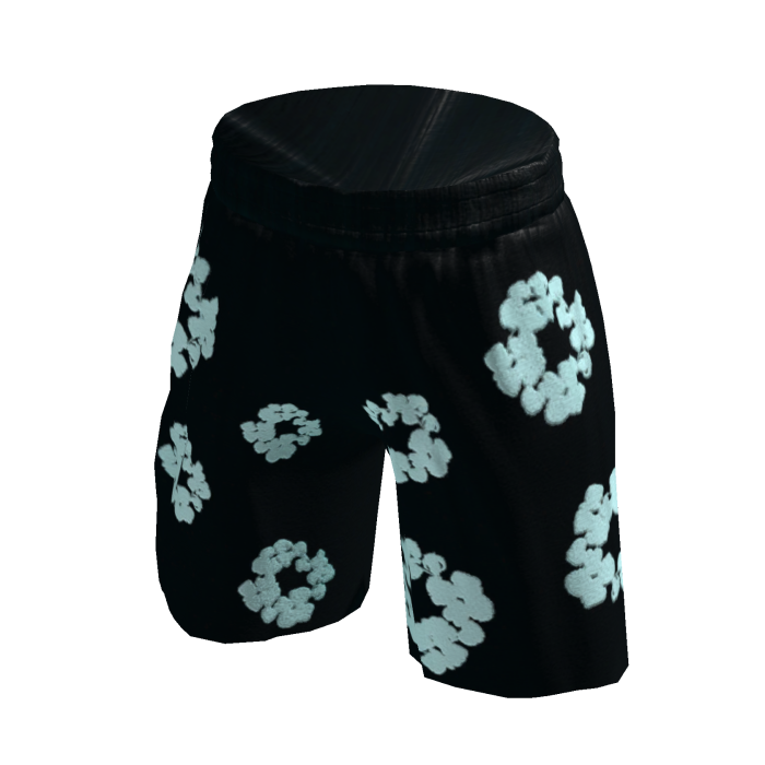 Black Floral Shorts