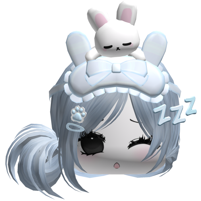 Kawaii Moe Sleepy Cute Bunny Anime Hair Sky Blue