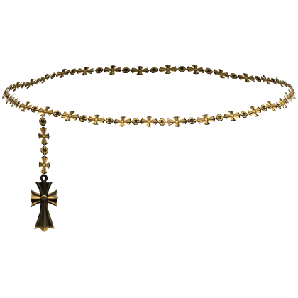 Y2k Gold Cross Head Chain