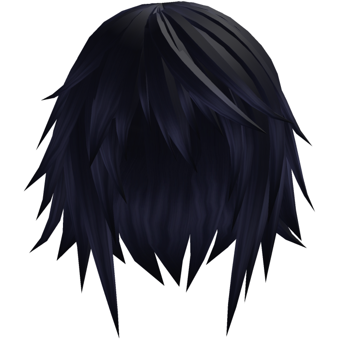 short straight emo hair (dark blue)