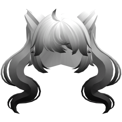 flowy magical girl swirly ponytails white black