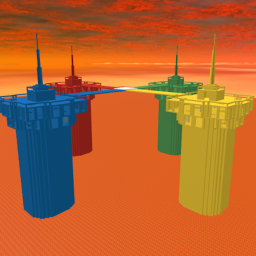 Tower battle in the lava