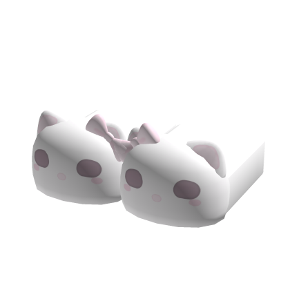 ୨୧: cutesy white kitty slippers