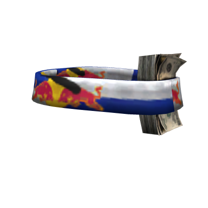 $$$ red bull energy drink money headband v3