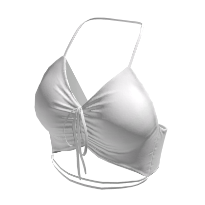 Tied Top White Hawaiian Urban Tube Crop Bikini Y2K thumbnail