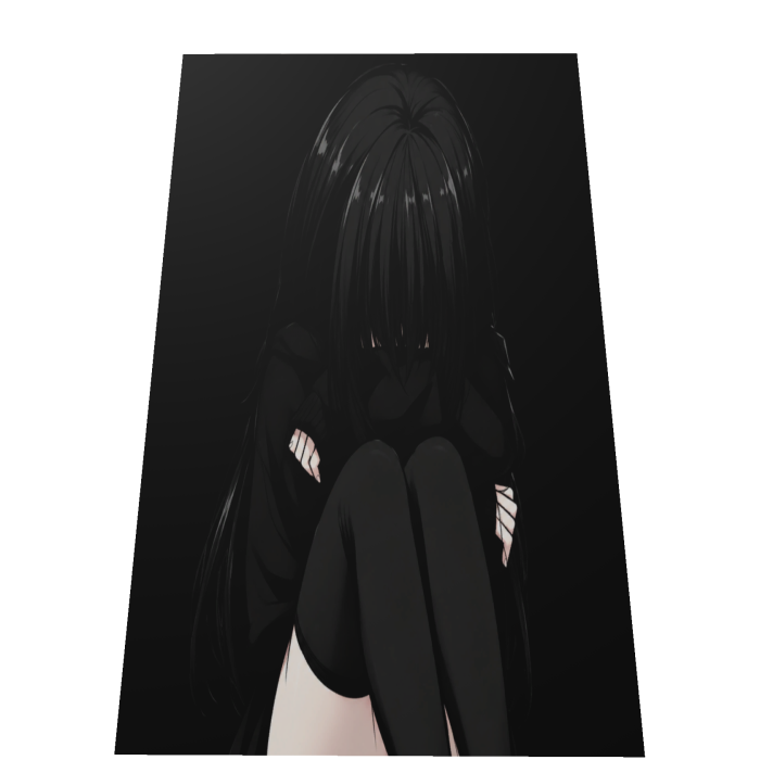 sad anime girl cape