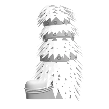Y2k Cool Fur Boots (White) - Left Shoe Accessory | Roblox Item