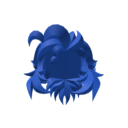 Blue Blocky Swept Mullet