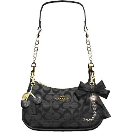 Black 2000s Y2K Handbag  w/Charms
