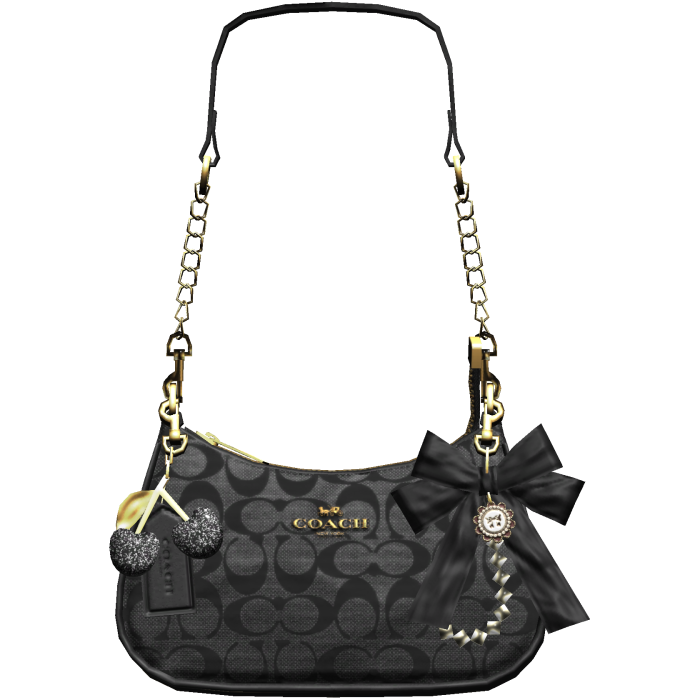 Black 2000s Y2K Handbag  w/Charms