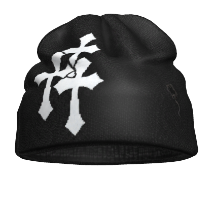 Y2K Black Gothic Cross Beanie