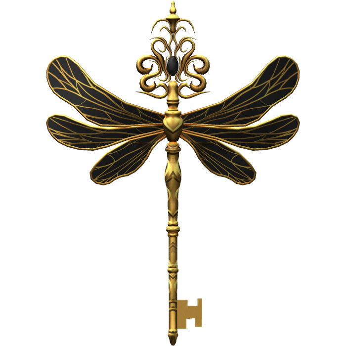 Black & Gold Magical Dragonfly Key 