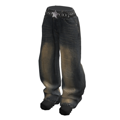 Distressed Baggy Jeans and Boots