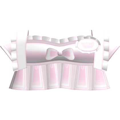 chef top with cute bow ruffles in pink