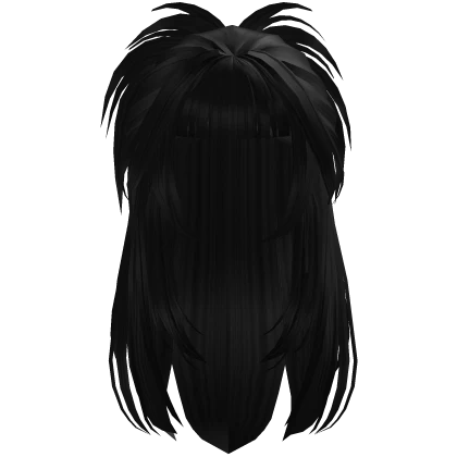 anime spikey half up hair - black Roblox item render