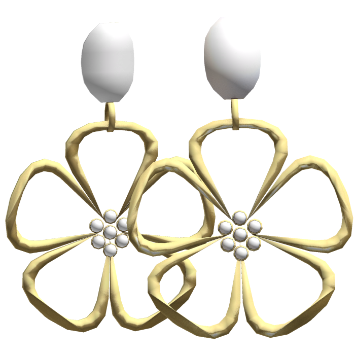 Gold Flower Earrings 
