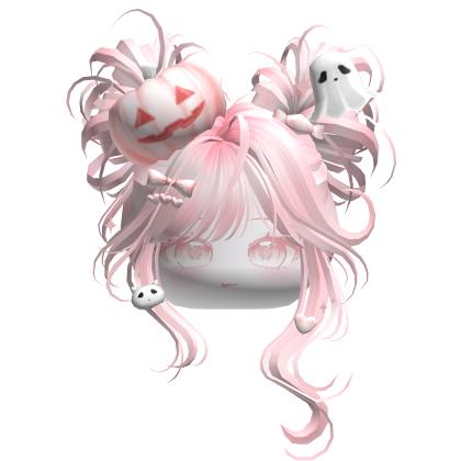 Halloween Pumpkin Buns w/ Bows (Light Pink) Roblox item
