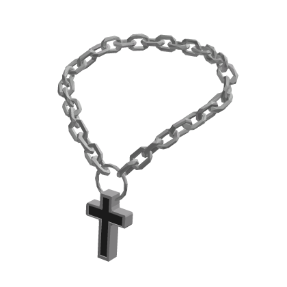 Big Black and Silver Cross Chain
