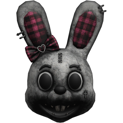 scary psycho halloween bunny mask pink