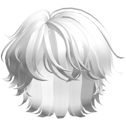 ☆ Messy Fluffy Boy Hair in White Roblox item