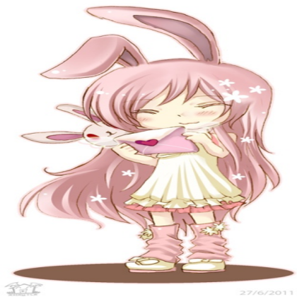 Cute pink bunny chibi Roblox decal