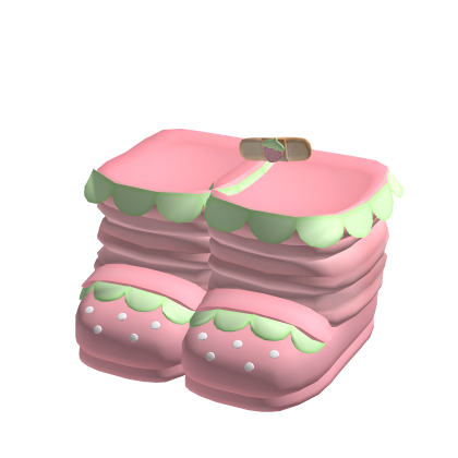 Cute Pink Strawberry Schoolgirl Shoes