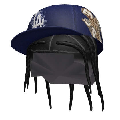 Blue NY Fitted Cap w/ Braids Roblox item