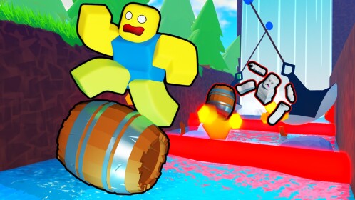 Ride a Barrel Down a Waterfall Obby