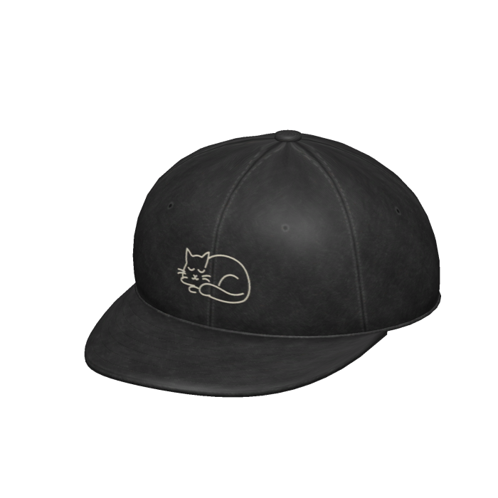 Washed Black Cat Cap