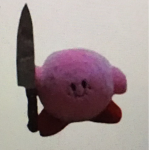 Kirby with a knife