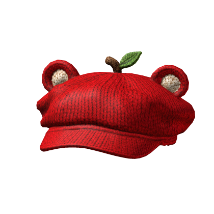 Red Apple Bear Knit Beret