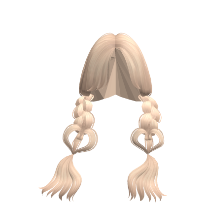 windy cute heart braids (blonde) Roblox item