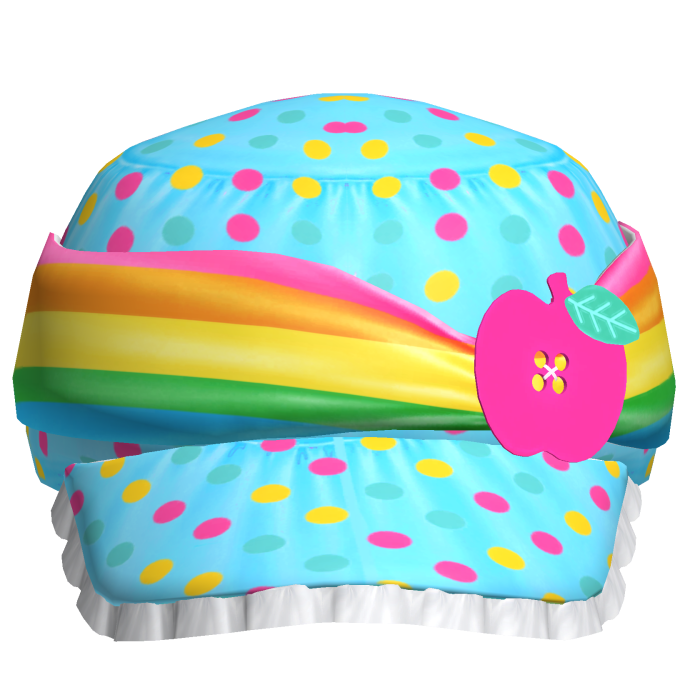 Cute 2000s Blue Polka Dot Gyaru Apple Button