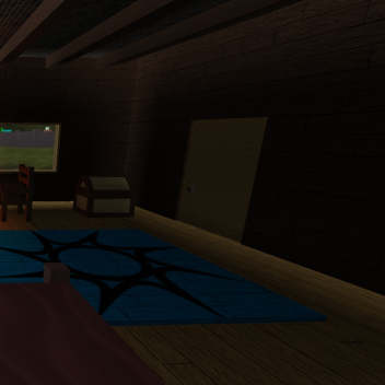 A simple stone house built in Roblox