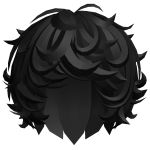 cute kawaii black messy swirly curly fluffy hair