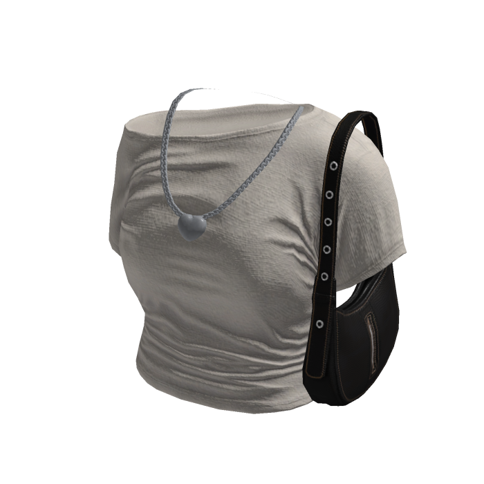 Beige Top With Leather Bag