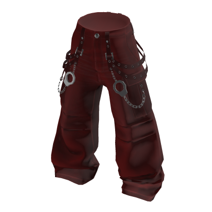💗PUNK CHAIN CARGO PANTS_RED thumbnail