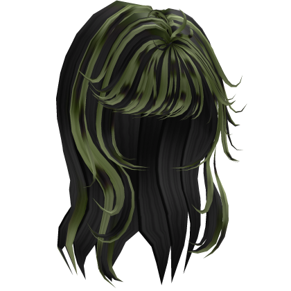 Y2K Chunky Highlight Scene-hair (BLACK/GREEN) Roblox item
